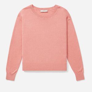 The Cotton–Merino Summer Crew in coral/pink